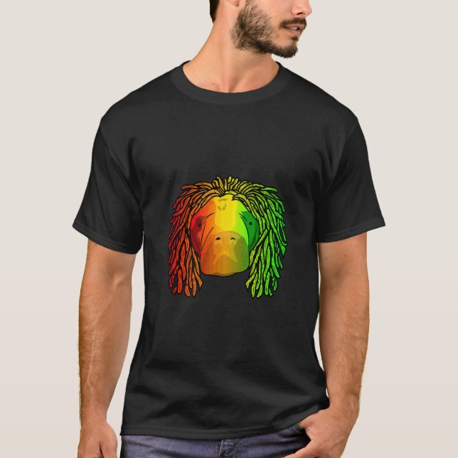 Reggae Cooler Manatee Dreadlocks Dreadlocks Rasta T-Shirt (Vorderseite)