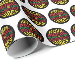 Reggae-Design mit positiven Redewendungen und Zita Geschenkpapier