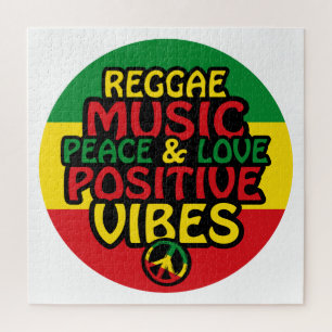 Reggae-Design mit positiven Zitaten und Reggae-Fla