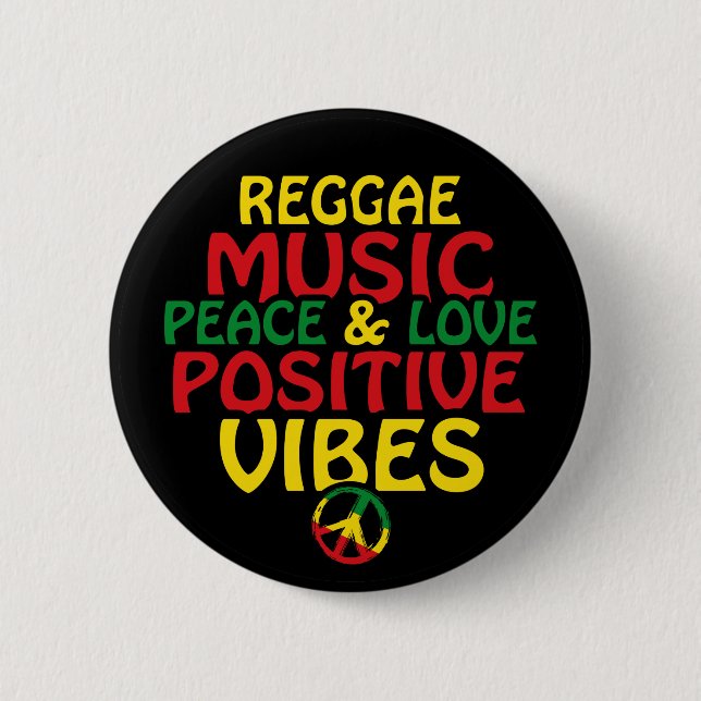 Reggae-Design mit positiven Zitaten und Reggae-Fla Button (Vorderseite)