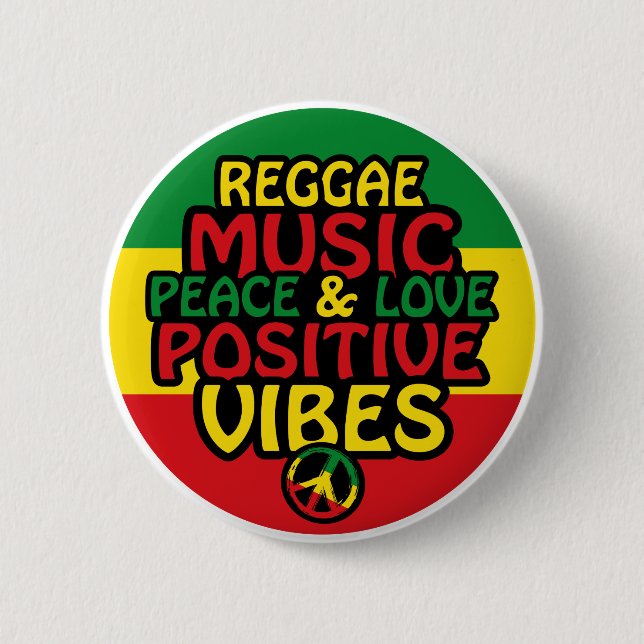 Reggae-Design mit positiven Zitaten und Reggae-Fla Button (Vorderseite)