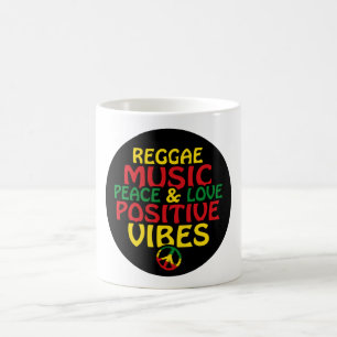 Reggae-Design mit positiven Zitaten und Reggae-Fla Kaffeetasse