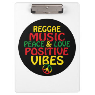 Reggae-Design mit positiven Zitaten und Reggae-Fla Klemmbrett