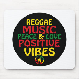 Reggae-Design mit positiven Zitaten und Reggae-Fla Mousepad
