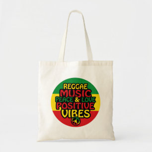 Reggae-Design mit positiven Zitaten und Reggae-Fla Tragetasche