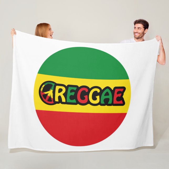 Reggae-Design mit Reggaefarben Fleecedecke (Beispiel)