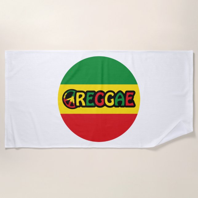 Reggae-Design mit Reggaefarben Strandtuch (Vorderseite)