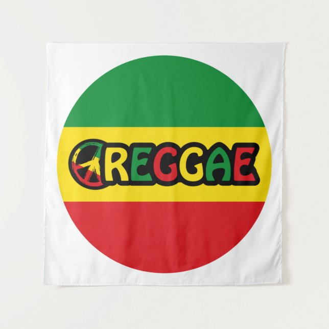 Reggae-Design mit Reggaefarben Wandteppich (Vorderseite)