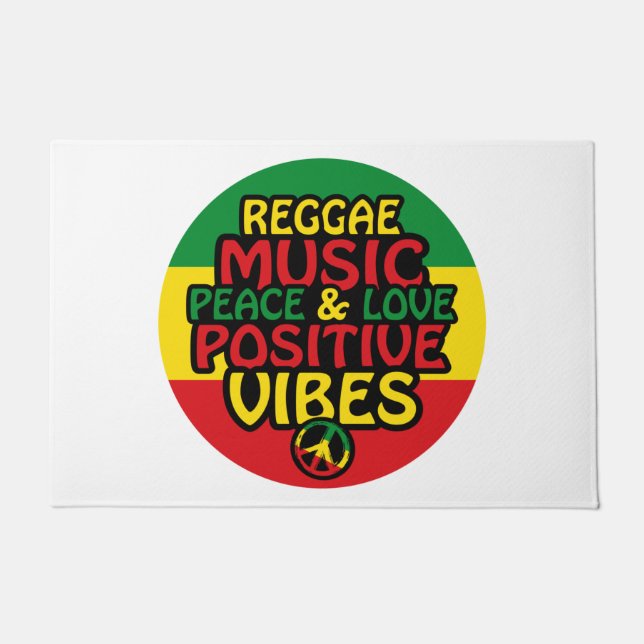 Reggae design with positive quotes and reggae flag fußmatte (Vorderseite)