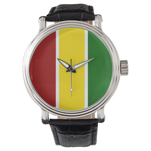 Reggae-Farbstreifen Armbanduhr (Vorderseite)