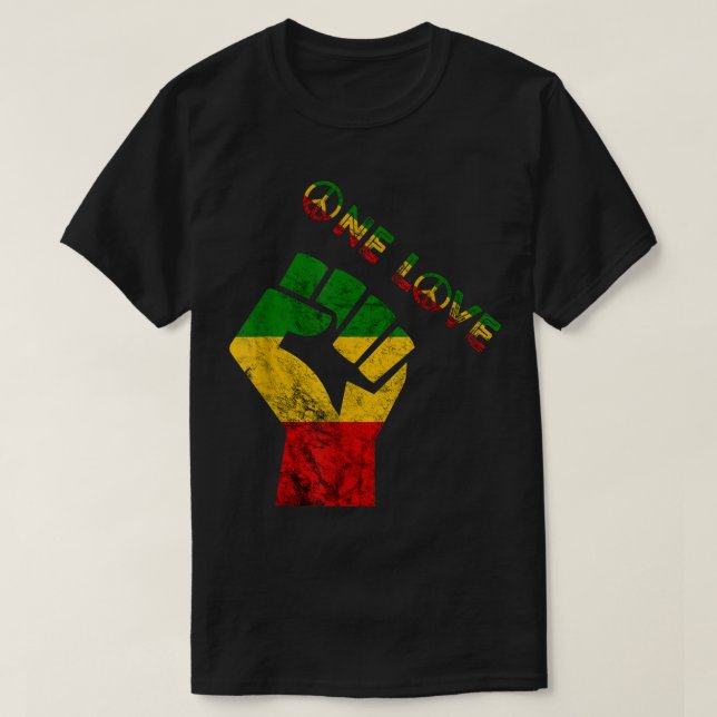 Reggae Fist Rasta Reggae Music Eine Liebe Jamaica  T-Shirt (Design vorne)