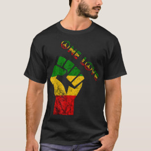 Reggae Fist Rasta Reggae Music Eine Liebe Jamaica  T-Shirt