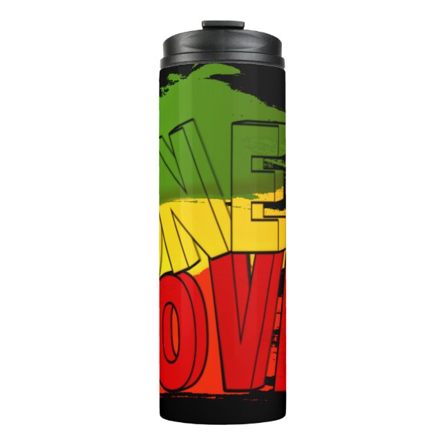Reggae-Flag, Eine Liebe, Rasta Thermosbecher (Vorderseite)