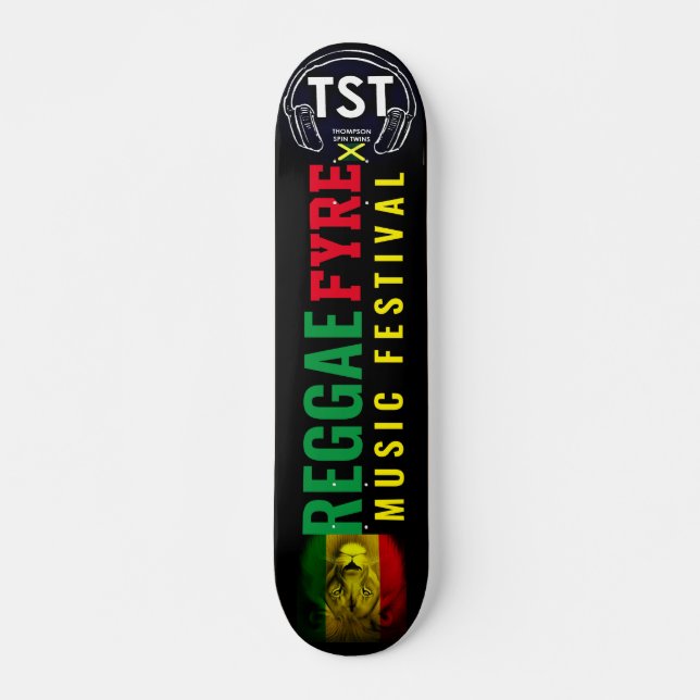 REGGAE FYRE Skateboard, 7¾" Deck Skateboard (Vorne)