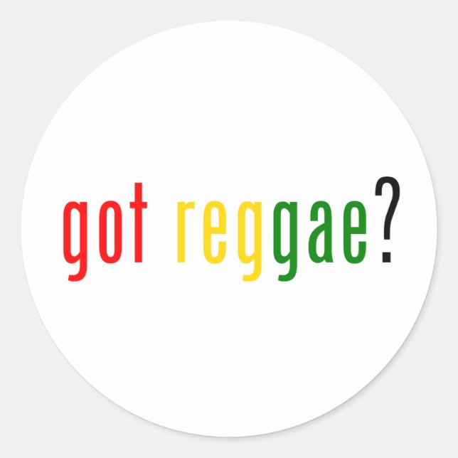 Reggae got? runder aufkleber (Vorderseite)