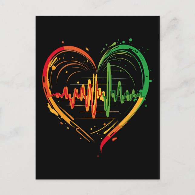 Reggae Heart Beat Postkarte (Vorderseite)