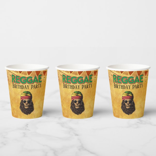 Reggae Jamaican African Birthday Party Pappbecher (Multi)