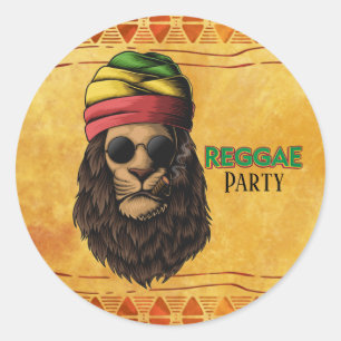 Reggae Jamaican Birthday Party Runder Aufkleber