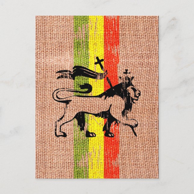 Reggae King Löwe Postkarte (Vorderseite)
