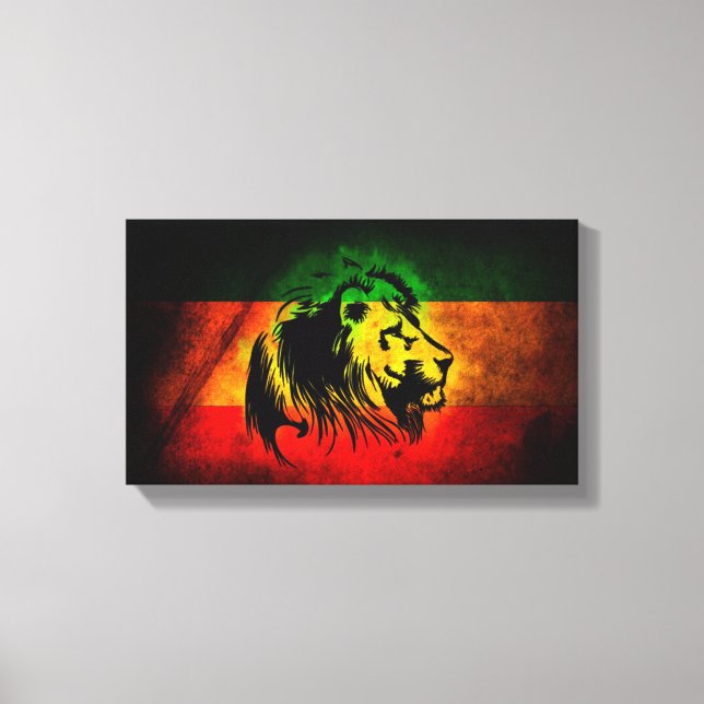 Reggae Lion Red Yellow Green Artistic Leinwanddruck (Vorderseite)