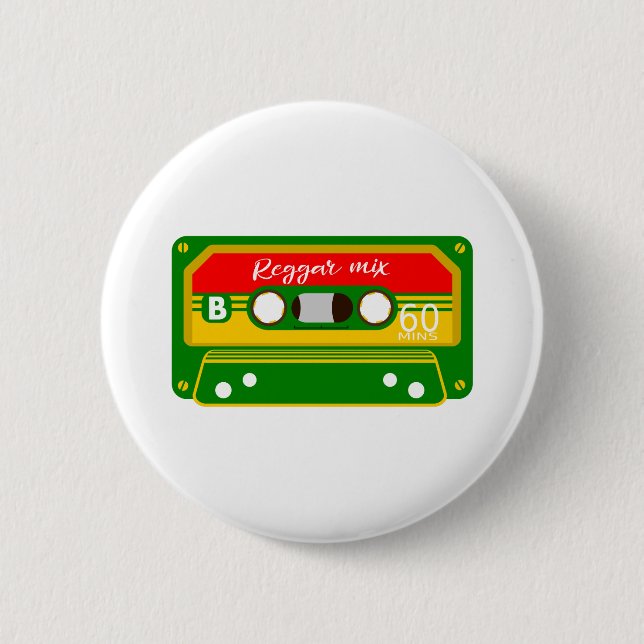 Reggae-Mix-Bandkassette Rastafarian Button (Vorderseite)