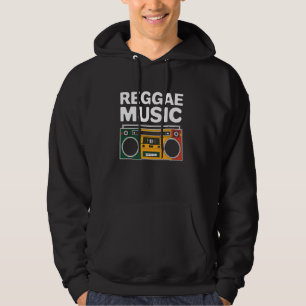 Reggae Music Boombox Retro Vintag Roots Rasta Gra Hoodie