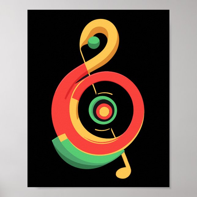 Reggae Music Clef Poster (Vorne)