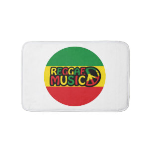 Reggae Music Design mit rastafari Stil und Farbe Badematte