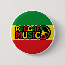 Reggae Music Design mit rastafari Stil und Farbe Button