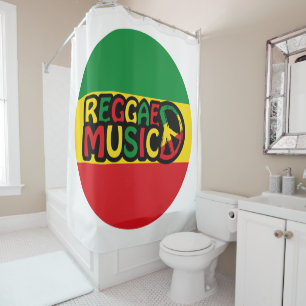 Reggae Music Design mit rastafari Stil und Farbe Duschvorhang