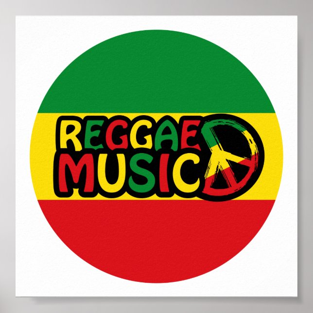 Reggae Music Design mit rastafari Stil und Farbe Poster (Vorne)
