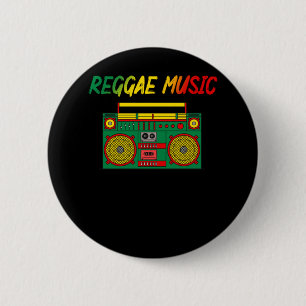 Reggae Music Lover farbenfroh Jamaica Cassette Rad Button