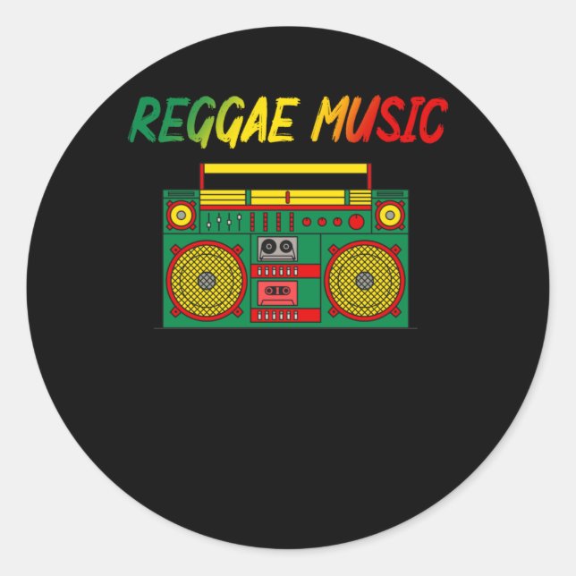 Reggae Music Lover farbenfroh Jamaica Cassette Rad Runder Aufkleber (Vorderseite)