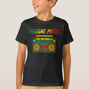 Reggae Music Lover farbenfroh Jamaica Cassette Rad T-Shirt