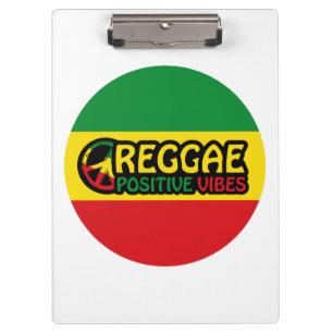 Reggae Music mit positivem Gesang und Reggae-Flagg Klemmbrett