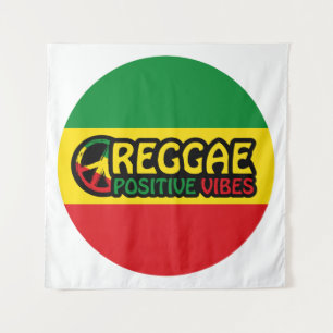 Reggae Music mit positivem Gesang und Reggae-Flagg Wandteppich