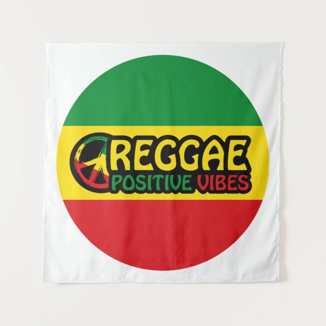 Reggae Music mit positivem Gesang und Reggae-Flagg Wandteppich (Vorderseite)