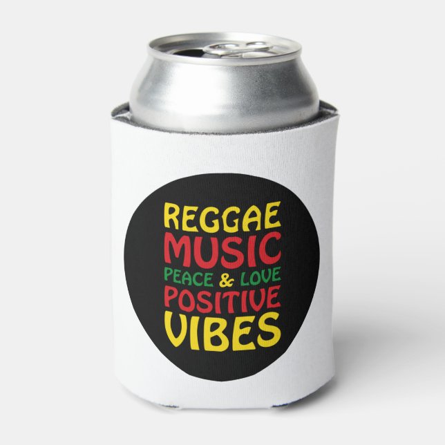 Reggae Music mit positiven Redewendungen Dosenkühler (Kanne Vorderseite)