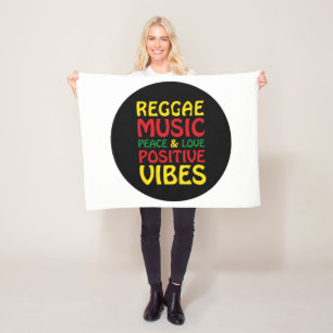 Reggae Music mit positiven Redewendungen Fleecedecke