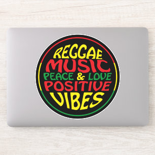 Reggae Music mit positiven Redewendungen und Zitat Aufkleber