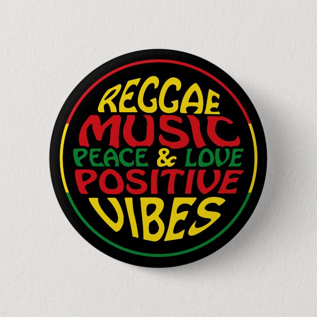 Reggae Music mit positiven Redewendungen und Zitat Button (Vorderseite)