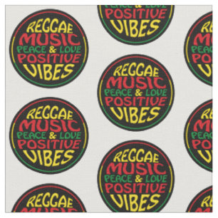 Reggae Music mit positiven Redewendungen und Zitat Stoff
