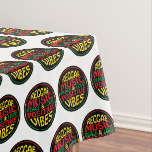 Reggae Music mit positiven Redewendungen und Zitat Tischdecke