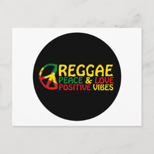 Reggae Music mit positiven Zitaten Postkarte