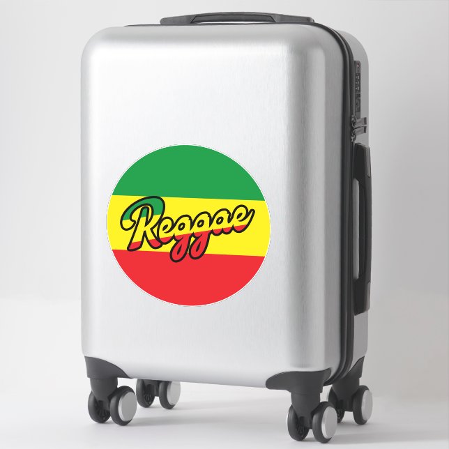 Reggae Music mit Reggae Flaggenfarben Aufkleber (Koffer)