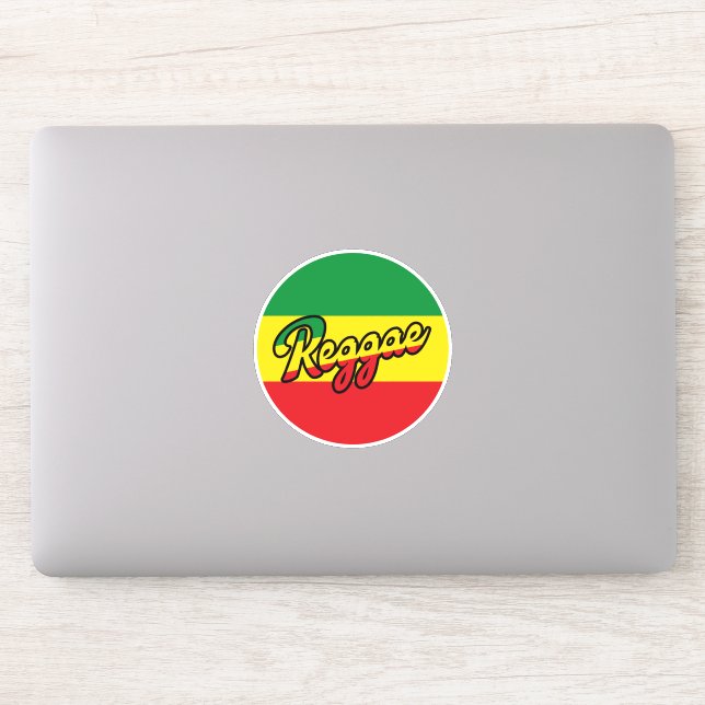 Reggae Music mit Reggae Flaggenfarben Aufkleber (Computer)