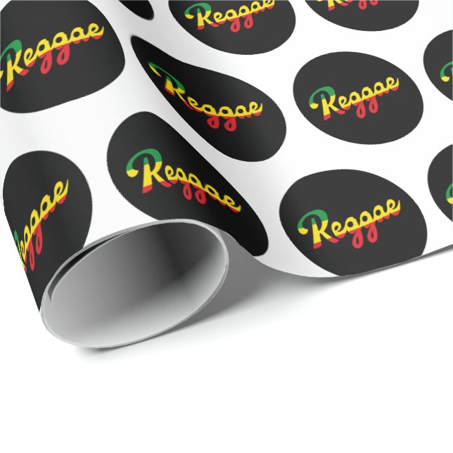 Reggae Music mit Reggae Flaggenfarben Geschenkpapier (Rolleneckpunkt)
