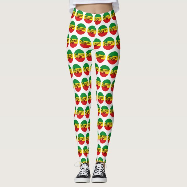 Reggae Music mit Reggae Flaggenfarben Leggings (Vorderseite)