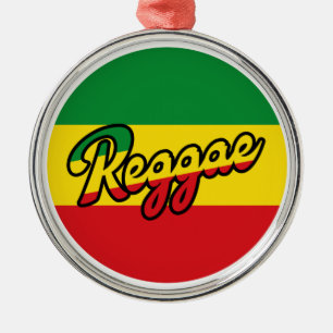Reggae Music mit Reggae Flaggenfarben Ornament Aus Metall