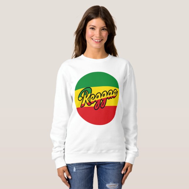Reggae Music mit Reggae Flaggenfarben Sweatshirt (Vorne ganz)